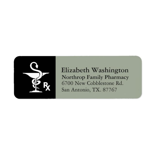 Pharmacology Bowl of Hygenia Symbol Label (Front)