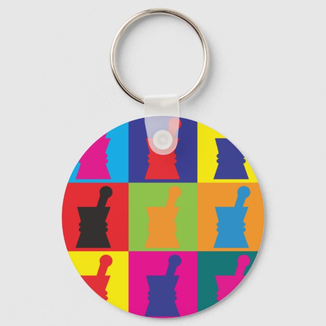 Pharmacology Pop Art Keychain (Front)