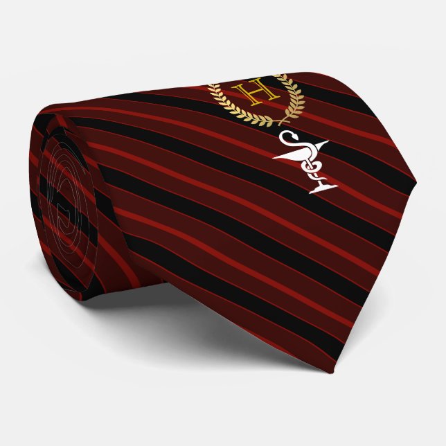 Pharmacology Professional Framed Monogram Red Neck Tie (Rolled)