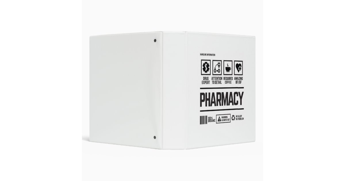 pharmacy 3 ring binder Zazzle