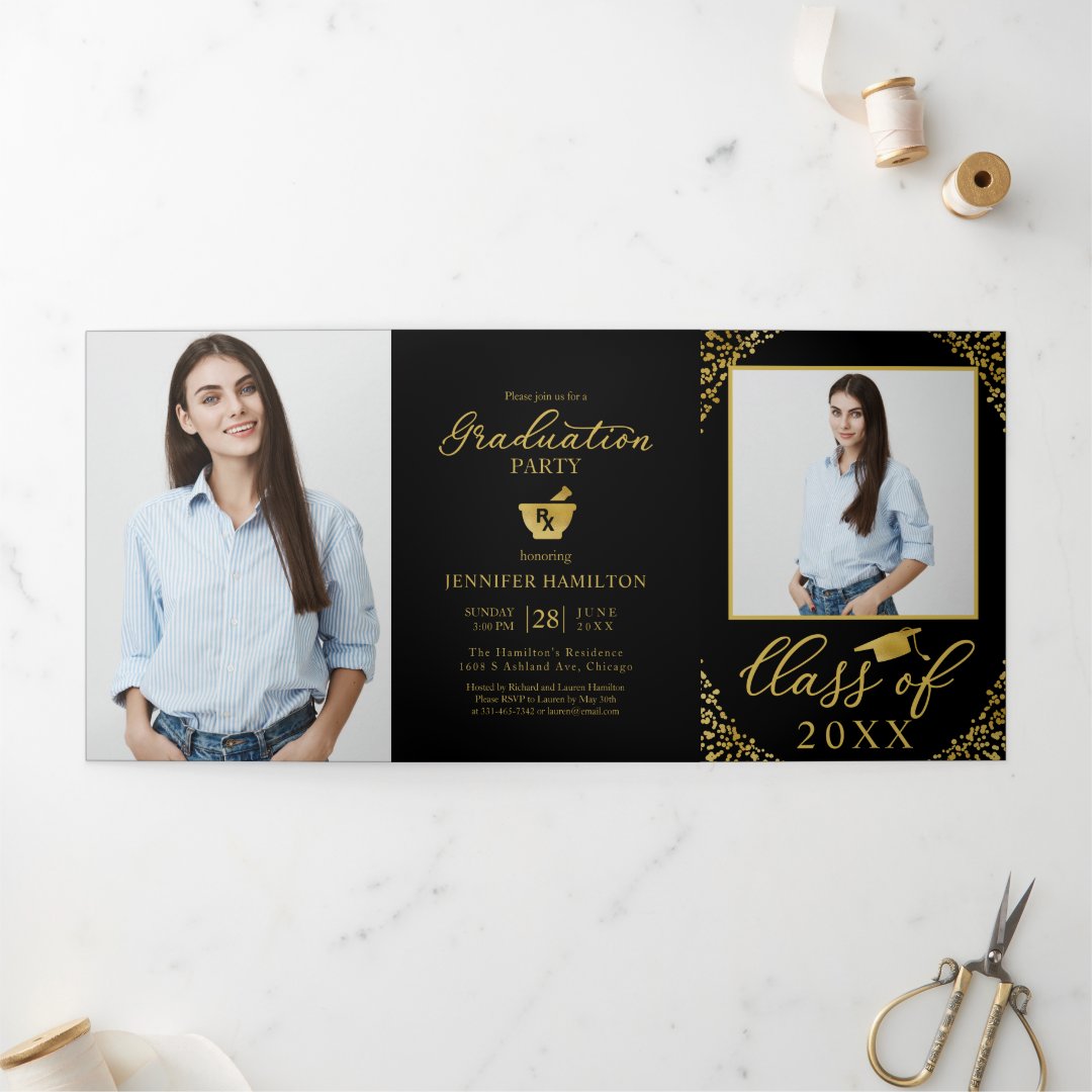 Pharmacy 7 Photos Graduation Party Invitations Zazzle