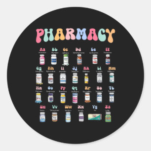 Pharmacy Alphabet Doctor Of Pharmacy Tech Medicine Classic Round Sticker