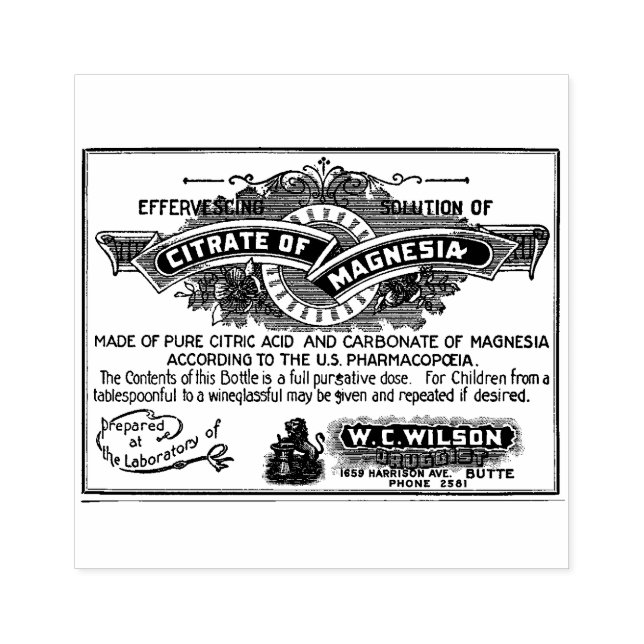 Pharmacy Apothecary Vintage Label Rubber Stamp (Imprint)