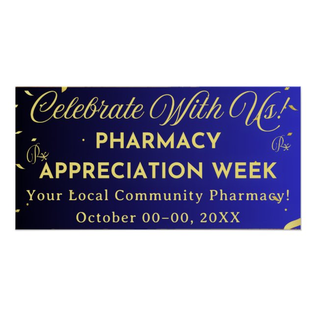 Pharmacy Appreciation Poster Faux Gold Confetti  (Front)