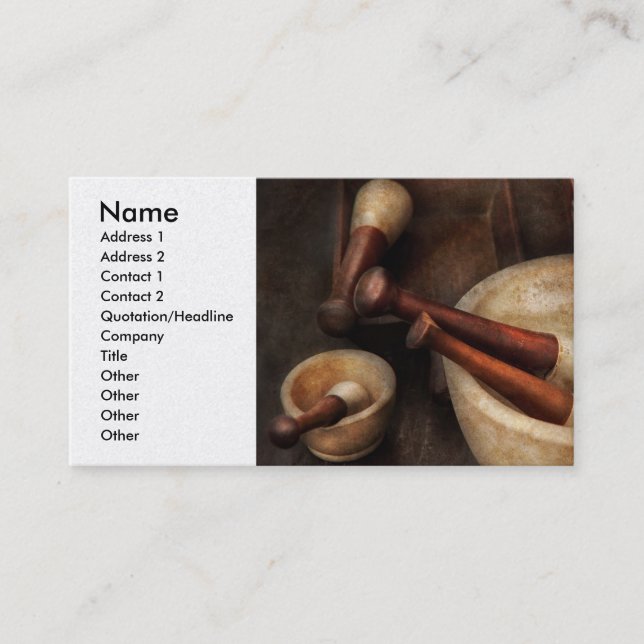 Pharmacy - Back to the grind Business Card (Front)