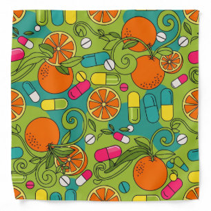 Pharmacy Bandana with Retro Orange Fruit