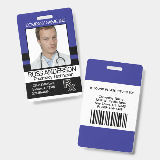 Pharmacy - Blue, Black and White Badge