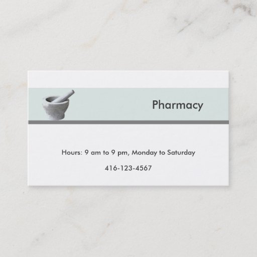 Customizable Pharmacy Business Card