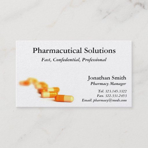 Customizable Pharmacy Buisness Card Business Cards