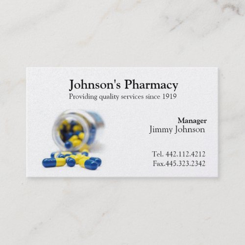 Pharmacy Business Card Pharmacist