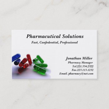 Pharmacy Business Card Pharmacist by crystaldream4u at Zazzle