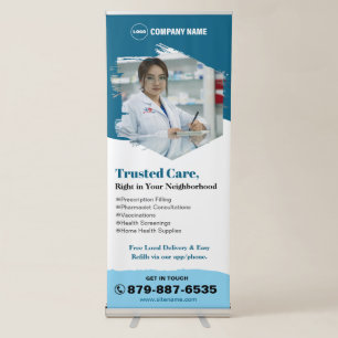 Pharmacy Business Vertical Retractable Banner