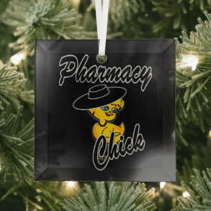 Pharmacy Chick #4 Glass Ornament