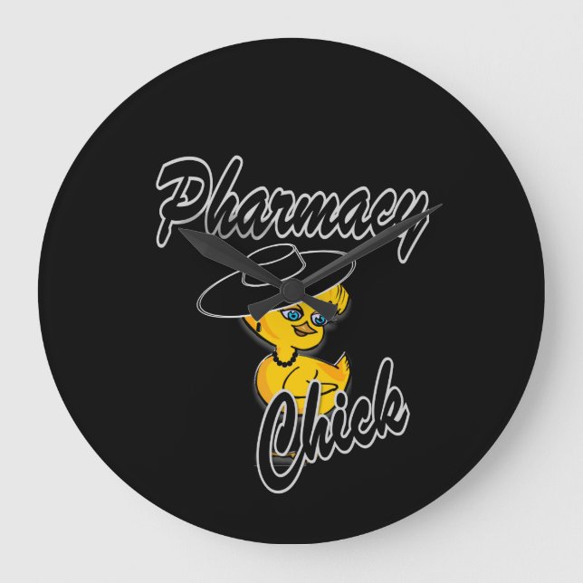 Pharmacy Chick #4 Large Clock (Front)