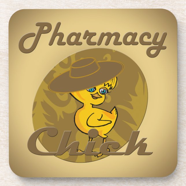 Pharmacy Chick #6 Beverage Coaster (Front)