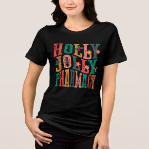 Pharmacy Christmas Holly Jolly Tri-Blend Shirt