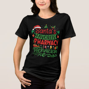 Pharmacy Christmas  Santa Favorite Tri-Blend Shirt