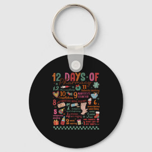 Pharmacy Christmas Shirt - 12 Days Of Pharmacy Tec Keychain