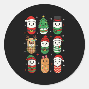 Pharmacy Christmas Xmas Vibes Pharmacist Pharm Tec Classic Round Sticker