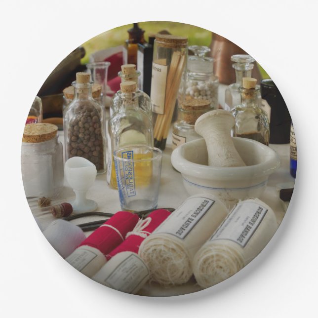 Pharmacy - Civil war field kit Paper Plates (Front)