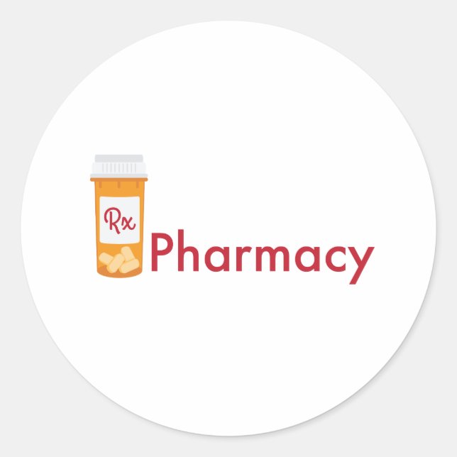 Pharmacy Classic Round Sticker (Front)
