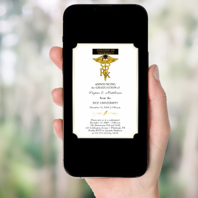 Pharmacy College Pharmacist |Toxicology Graduation Invitation (Front Digital)