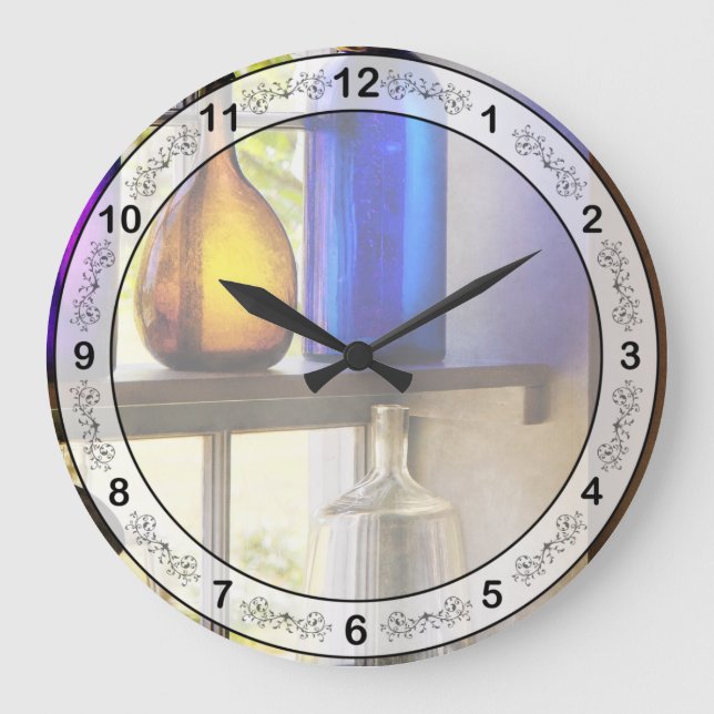 Pharmacy - Colorful glassware  Large Clock (Front)
