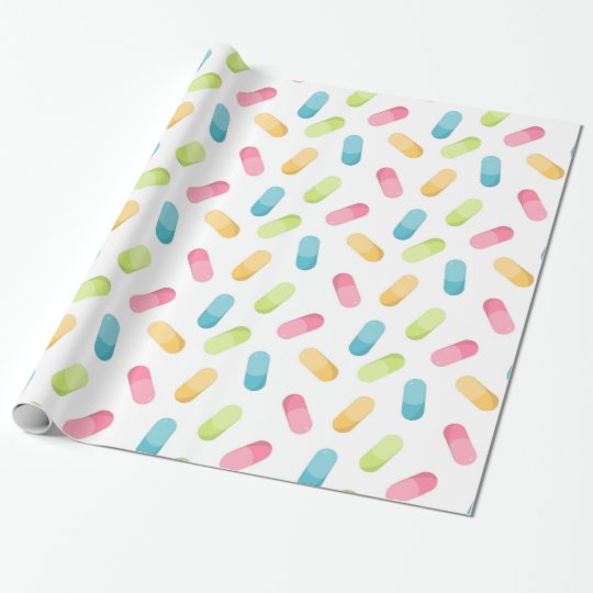 Pharmacy Colorful Pills Medical Wrapping Paper