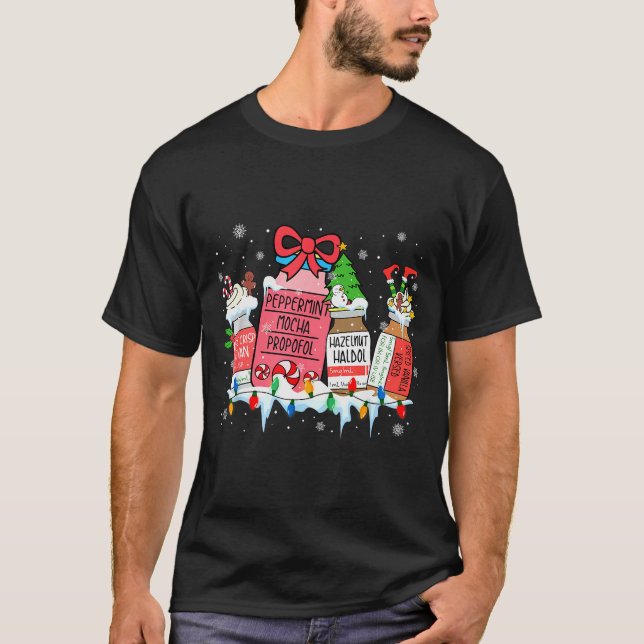 Pharmacy Crew Christmas Pharmacist Medicine Reinde T-Shirt (Front)