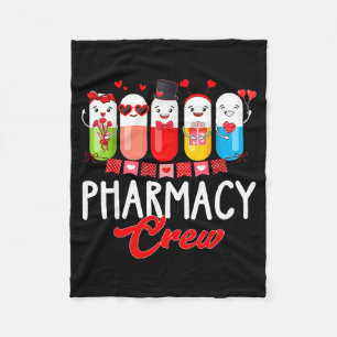 Pharmacy Crew Nurse Valentines Day Pharmacist Tech Fleece Blanket