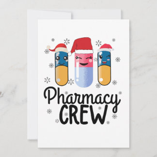 Pharmacy Crew. Pharmacist Christmas T-Shirt Invitation