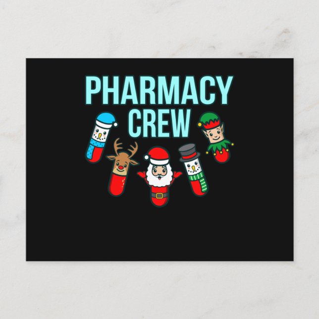 Pharmacy Crew Pharmacist Technician PharmD Graphic Postcard (Front)