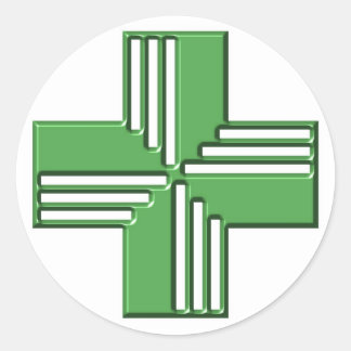 Pharmacy Cross Classic Round Sticker