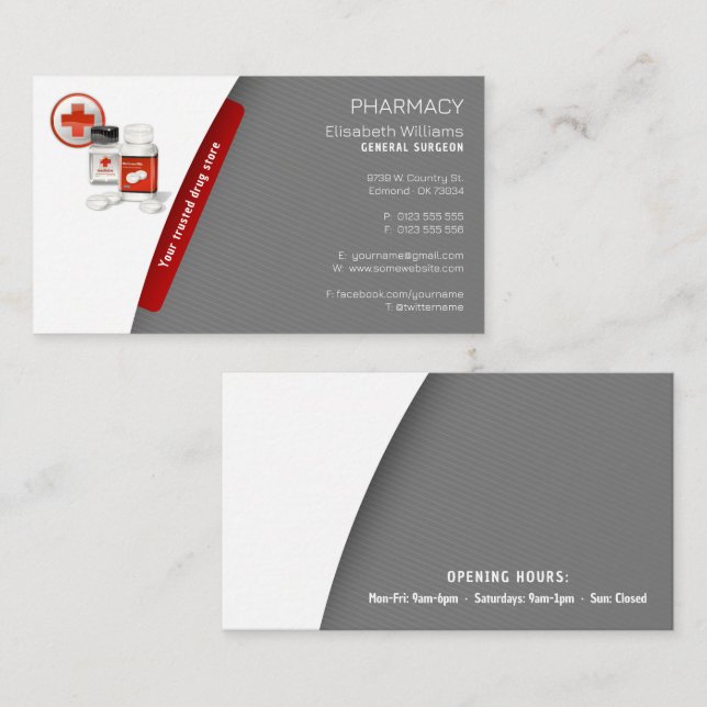 Pharmacy | Drug Store Business Card (Front/Back)