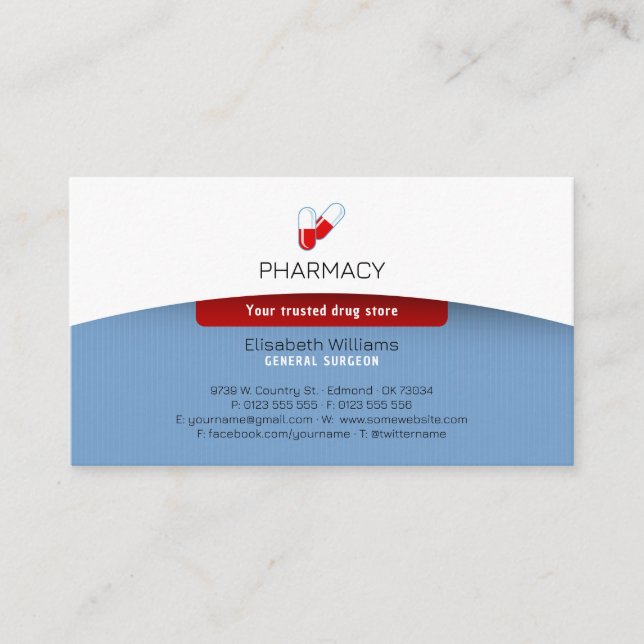 Pharmacy | Drug Store Business Card (Front)