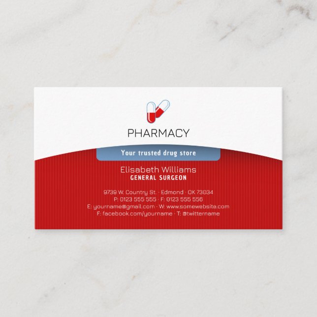 Pharmacy | Drug Store Business Card (Front)
