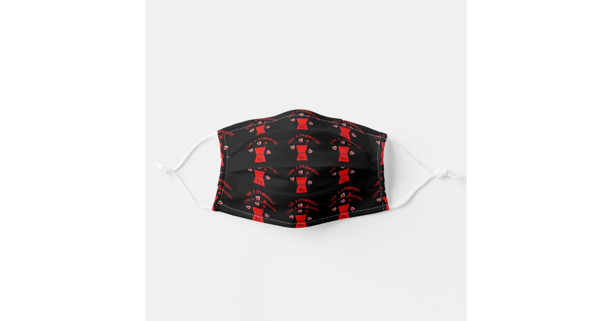 Pharmacy Face Masks Red and Black Zazzle