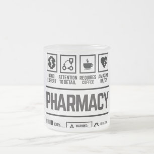 pharmacy frosted glass coffee mug