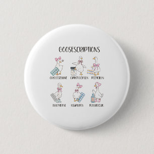 Pharmacy Funny Goose Silly Prescriptions Puns Medi Button