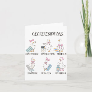 Pharmacy Funny Goose Silly Prescriptions Puns Medi Card
