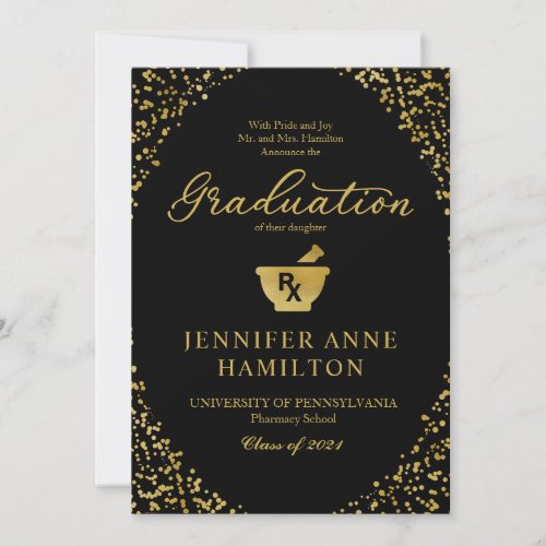 Pharmacy Graduation Announcement From Parents