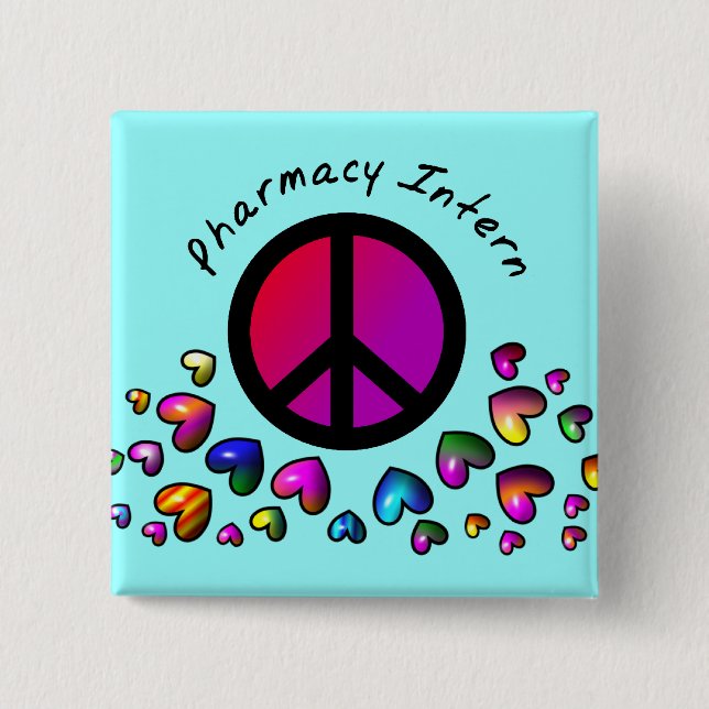 Pharmacy Intern Gifts "Peace" Design Pinback Button (Front)