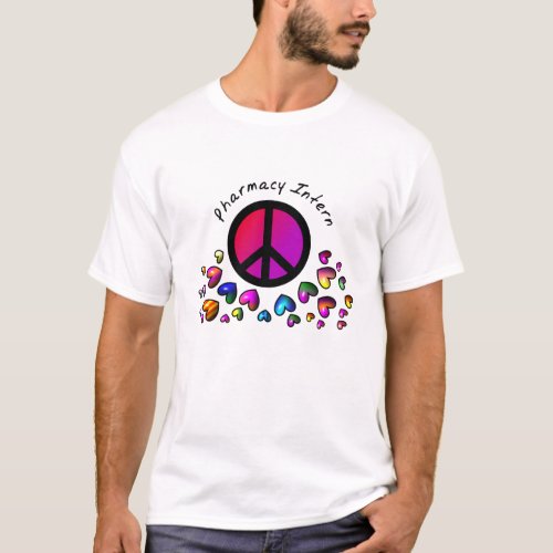 Pharmacy Intern Gifts Peace Design T_Shirt