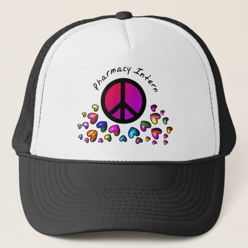 Pharmacy Intern Gifts Peace Design Trucker Hat
