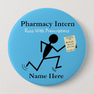 Pharmacy Intern Name Pins Badge Blue