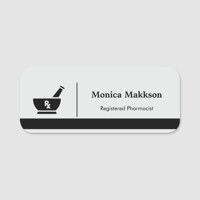 Pharmacy Logo Pharmacist Medical  Name Tag (Front)