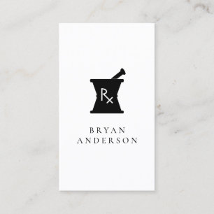 Pharmacy Mortar Pestle Logo Business Card