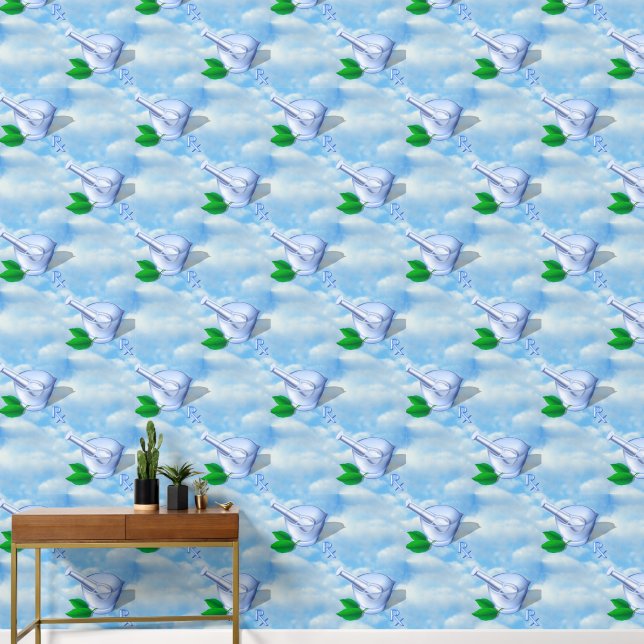 Pharmacy Mortar Wallpaper (Hallway)