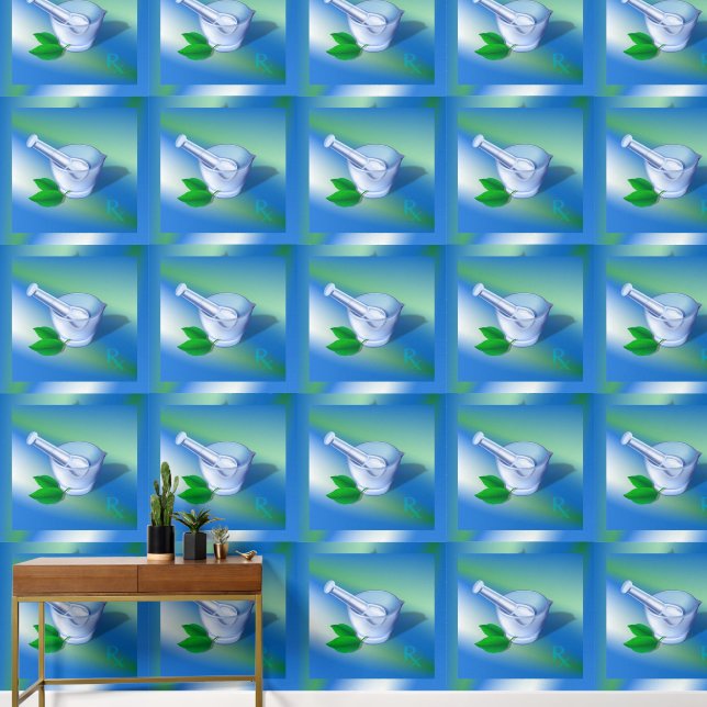 Pharmacy Mortar Wallpaper (Hallway)