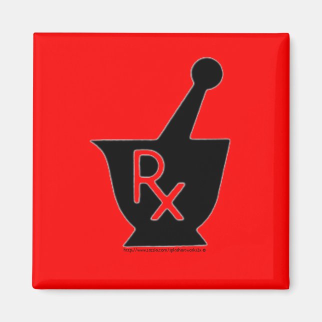 Pharmacy mortor and pestle symbol - magnet (Front)